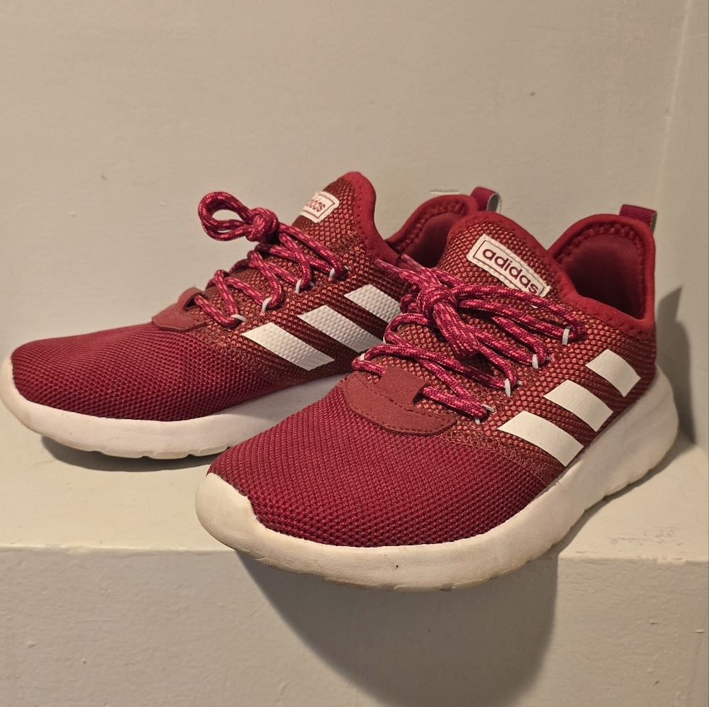 Adidas Women's Lite Racer Rbn Running Shoes Red AD Size 8 Gently Worn